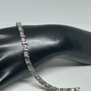 Vintage 925 HAN Amethyst Tennis Bracelet